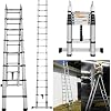 (Silver) 2.5M+2.5M=5M/16.5FT A|Frame Ladder