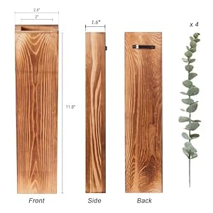 Wood Wall Planters with Faux Plants Decor for Modern Farmhouse Living Room, Bedroom, Bathroom, Home Office, Wooden Pocket Hanging Wall Vase with Artificial Eucalyptus (2 Pack) Wood Wall Planters with Faux Plants Decor for Modern Farmhouse Living Room Bedroom Bathroom Home Office Wooden Pocket Hanging Wall Vase with Artificial Eucalyptus 2 Pack