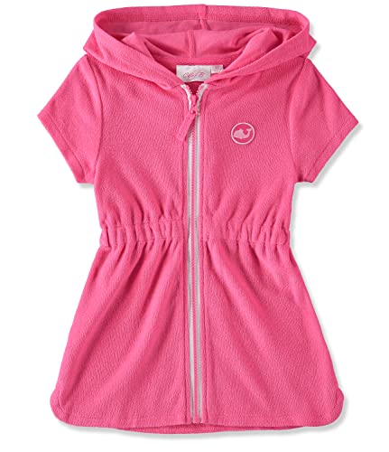 Cyndeelee Girls Hooded Swimsuit Coverups Zip-Up Absorbent Terry Swim Cover Up, Size 2T-17 (Knockout Pink, 6X) #TOP4