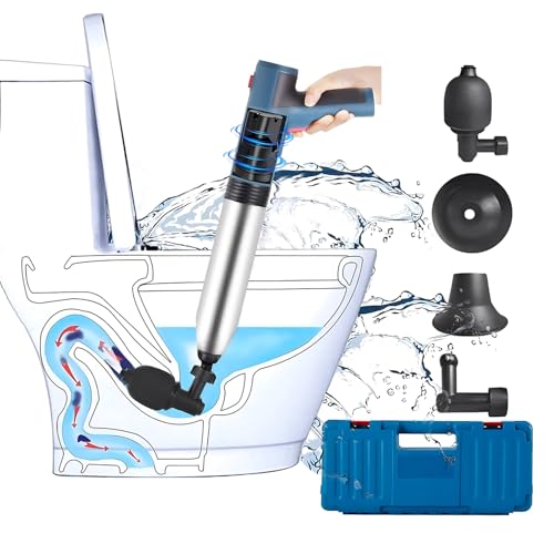 2024改良型パイプクリーナー 電動式 トイレつまり解消道具 トイレ 疏通ツールー 真空式パイプクリーナー 排水口クリーナ 家庭用 業務用6点セット トイレプランジャー 工具箱付き