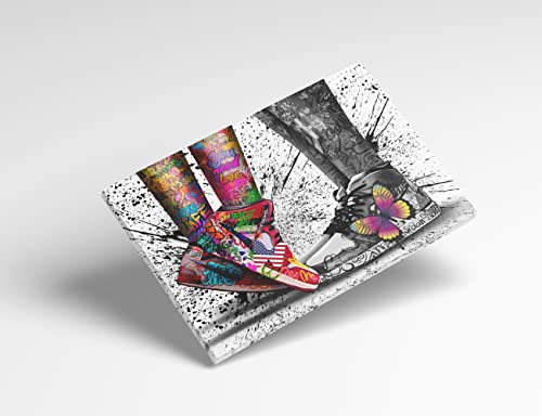 Framed Banksy & Graffiti Pop Shoe Sneaker Canvas Wall Art For Store Playroom Cool Dorm Room Decor Lovers Abstract Prints Gift For Boy & Girl Couple Ready To Hang - 16"X24" #TOP7