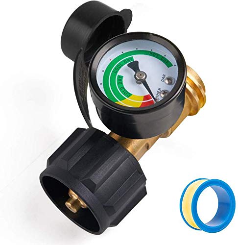 Huitzbin Upgraded Gas Pressure Gauge for 5-40lb Propane Tank with Type 1 Connection