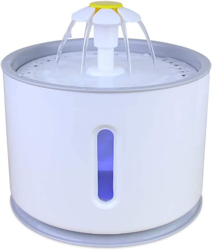 DAHO Dog and Cat Water Fountains, 2.4L/81oz LED Pet Fountains, Plastic Top and Stainless Steel Automatic Drinking Water Dispenser,…