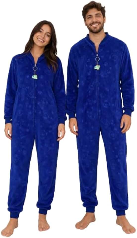 Pijama Macacão Super Soft Quentinho Adulto Ziper frontal Unissex
