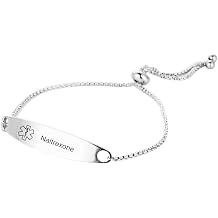 LiFashion Personalized Medical Alert Bracelet for Women,Stainless Steel Customized Medical Alert ID Sos Emergency Link Identification Bracelet for Woman,Free Engraving Custom