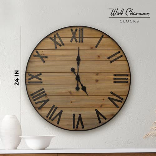 24-inch Handmade Reclaimed Wood Clock