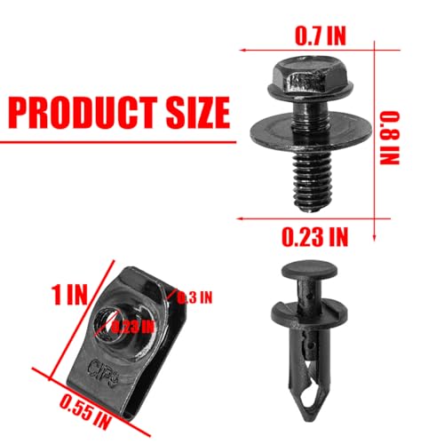 Image of Osilly 35 PCS Engine Under Cover Splash Shield Body Bolts Screws, Universal Extruded U-Nuts Kit, Bumper Fender Liner Push Retainer Fastener Clips, Replacement for G35 G37 FX35 FX45 EX35