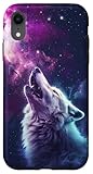 Wolf Howling Moon in Space Stars Wolf Nature