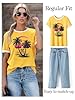 WIEIYM Women T Shirts Tree Sunset Sea Graphic Print Summer Ladies Tshirt Holiday Beach Hawaiian T Shirt Unisex Crew Neck Short Sleeve Tops Yellow #2
