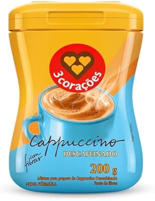 3 Corações Cappuccino Descafeinado, 200g, Moído