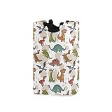 Tamaño: 32 x 28 x 57,5 cm. Cesta de lavander¨ªa con dise?o de dinosaurio, grande, plegable, con asas, cesta de almacenamiento plegable para dormitorio, ropa sucia, juguetes para ni?os