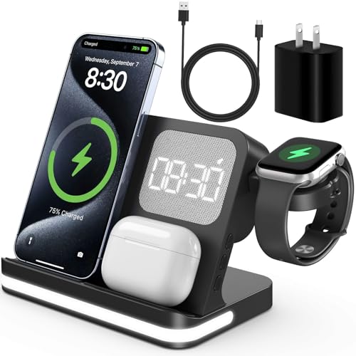 Wireless Charging Station for Apple Devices,7-in-1 Charger Stand