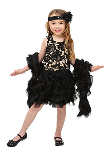 Flapper Costume for toddlers - black and gold toddler dress