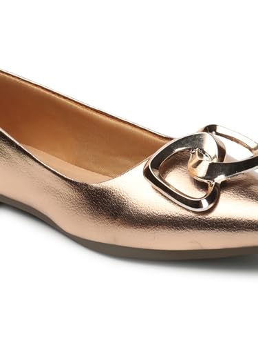 Image of Iconics Women's Slip On Ballerinas Colour-Gold, Size-UK 8