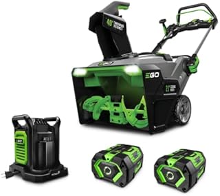 EGO Power+ SNT2114 Peak Power 21-Inch 56-Volt Cordless Snow Blower with Steel Auger Two 7.5Ah Batteries and Rapid Charger Included, Black