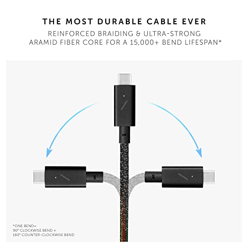 Native Union Type-C Belt Cable Pro - 240W USB-C to USB-C 8ft Ultra-Strong Charging Cable with Leather Strap Compatible with iPhone Air, 17e, 17 Pro Max, MacBook Pro 14"/16" M5, Air 13"/15" M5 (Cosmos) by Native Union - Used condition - Image 4
