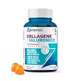 Zymerex COLLAGENE e IALURONICO Gummies | 60 gommose | Migliora l’aspetto della pelle | Bellezza viso | + Vitamina C, Zinco, Rame, Selenio | Senza glutine, lattosio e zuccheri