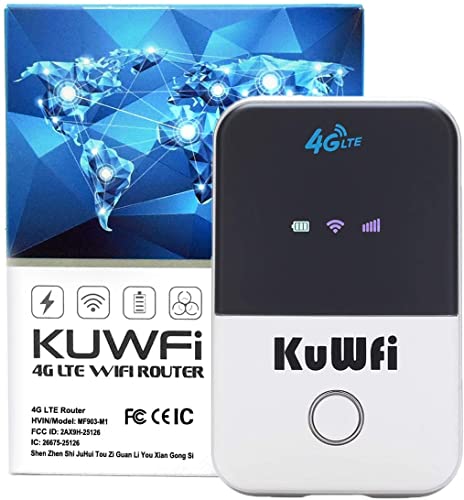 Kuwfi 4G Lte Mobile Wifi Hotspot Unlocked Travel Partner Wireless 4G Router With Sim Card Slot Support B1/B3/B5/B7/B8/B20 In Europe Caribbean South America Africa #TOP1