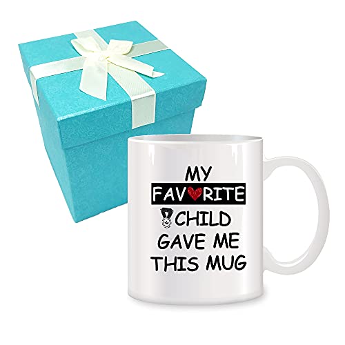 Taza de café de cerámica blanca divertida para el día de la madre, el día del padre, regalo de cumpleaños de hija, hijo, niños, de 11 onzas Cover