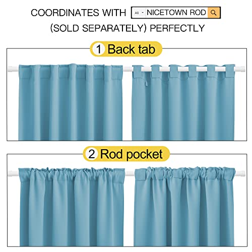 Nicetown Window Treatment Blackout Curtain Panels - (Teal Blue Color) 52X95 Inch, 1 Pair, Back Tab/Rod Pocket Blackout Draperies For Bedroom #TOP2