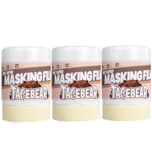 TAPEBEAR Pre-Taped Masking Film 22" x 30Yards Plastic Cover for Painting by TAPEBEAR - Used condition - US$13.78