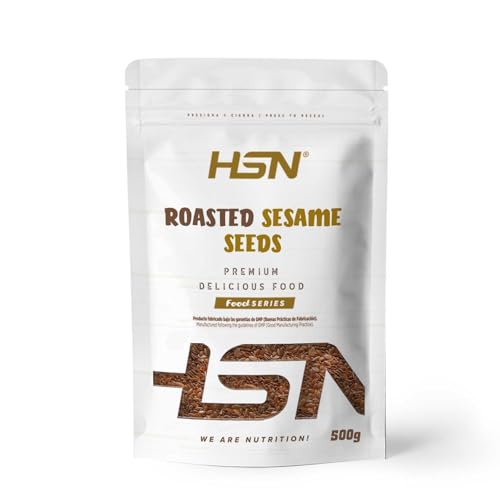 HSN Semillas de Sésamo Sin Pelar Tostadas | 500g | 100% Natural 0% Añadidos | No Incluye Dosificador | No-GMO, Vegano, Sin Gluten