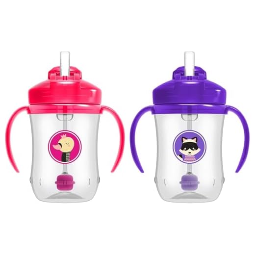 Dr. Brown's Baby's First Straw Cup Sippy Cup with Straw - Pink/Purple - 9oz - 2pk - 6m+
