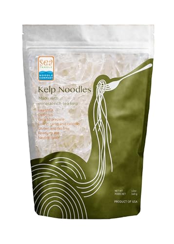 Sea Tangle Kelp Noodles (12oz) - Low Calorie Asian Noodles for Healthy Noodle Dishes - Gluten Free, Keto Noodle Sub for Rice Noodles, Glass Noodles, Pad Thai Noodles, Vermicelli