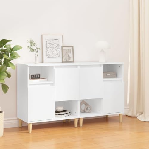 Genérico Aparadores 2 uds Madera contrachapada Blanco 60x35x70 cm,Armarios y Almacenamiento,Aparadores-3185719