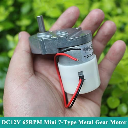Image of ROBOWAY 7-Type Full Metal Gearbox Gear Motor DC 3V-12V 16RPM-65RPM Slow Speed Micro Reduction Gear L-Shape Motor, 2 Wiring Connecting Without Encoder (Pack of 1)