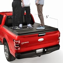 Hard Tri-Fold Tonneau Cover 5FT Short Bed Pickup Truck Bed Covers Replacement for Nissan Frontier 2005-2024 Accessories with Led Light