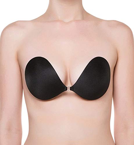 Nubra Seamless Push Up Adhesive Bra With Molded Pads (Size D, Black) #TOP1