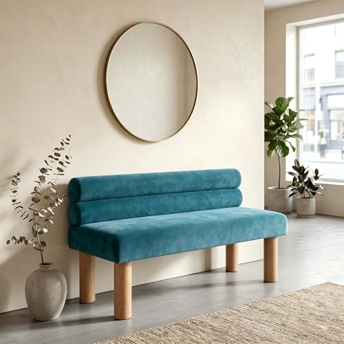 Green Boucle Double Dining Bench