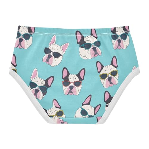 Wusikd French Bulldog Girls' Underwear Cotton Sunglasses Girls Briefs Soft Toddler Underwear 2T2