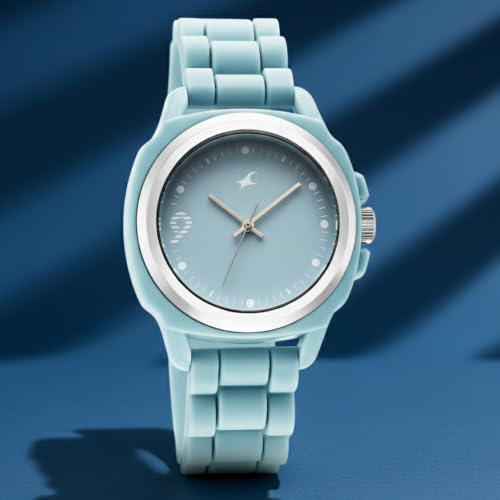 Image of Fastrack Tees Hype Bounce Quartz Light Blue Round Dial Men's Watch | Water Resistance Watch | Watches for Men Analog - 38170PP03