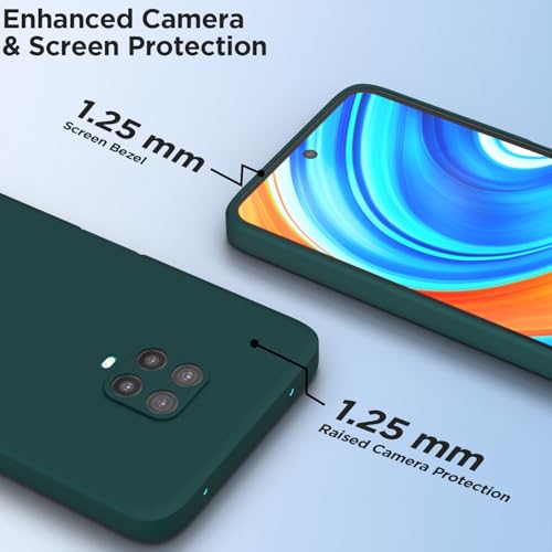 Image of Outlouders Back Cover for Redmi Note 9 Pro /Note 9 Pro Max /Poco M2 Pro /Note 10 Lite | Camera Protection | Durable Soft Matte Silicone Bumper Case (Green)