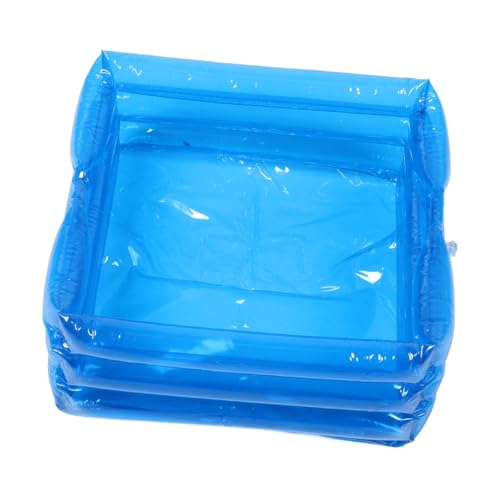 VALICLUD Inflatable Foot Bath Basin Portable Folding Pedicure Tub Handle Blue, Collapsible Feet Soaking Basin for Outdoor Travel and Home Spa