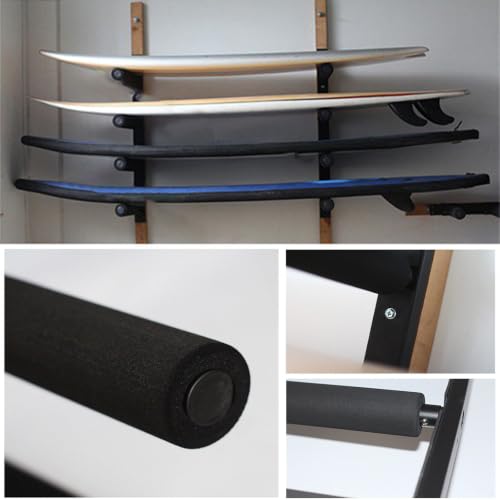 Soporte de pared para tabla de surf y almacenamiento ajustable de tabla de remo para el garaje 5