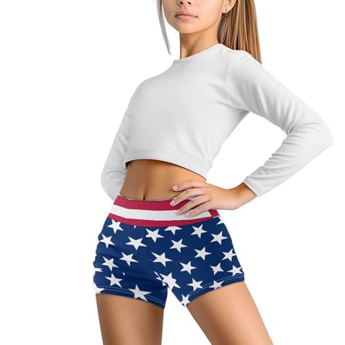 Girls Bike Shorts High Waist Moisture Wicking Comfy Camping Cycling Pants Elastic Compression Shorts for Girls