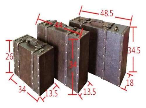 Vitrine vintage avec valise rétro en bois pour souvenirs - 5
