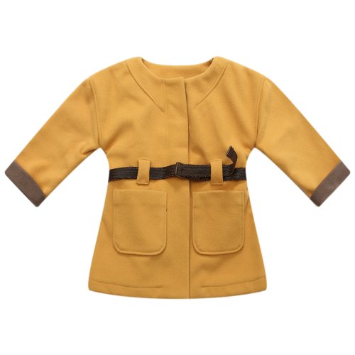 Richie House Little Girls' Orange Fashion Coat RH120115-B-3/4