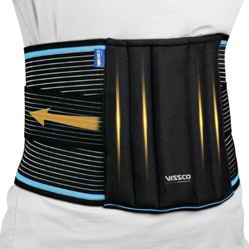 Vissco Lumboset Belt (Mild Support), Back Support with Double Strapping DesignSupports & Relieves the Lumbar Spine, Pain Solution for Back and Abdomen - Small (Black)