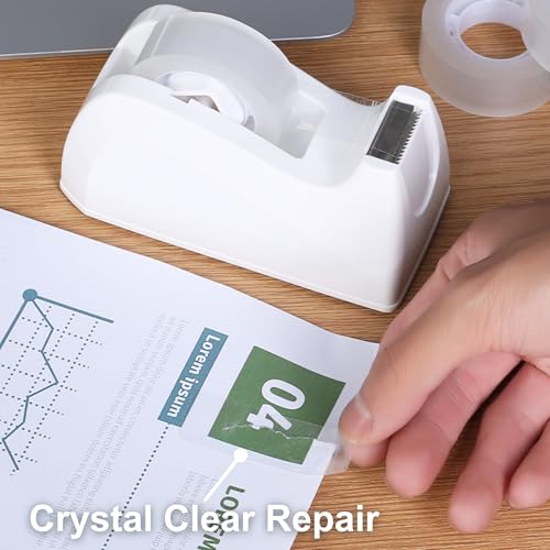 DOAY 8 Rolls Easy Tear Transparent Tape Refills - Gift Wrapping Tape for Dispensers - Crystal Clear, Effortless Tear, Strong Adhesion - Invisible Tape 3/4 in x 1000 in for Office, School, Home