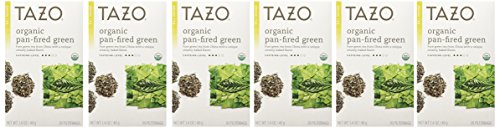 Tazo Organic Pan-Fired Green Tea, 20-Count Teabags (Pack of 6)