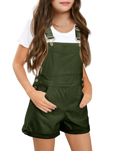 Pantalones cortos de pana para niñas de 5 a 14 años cómodos con cintura elástica