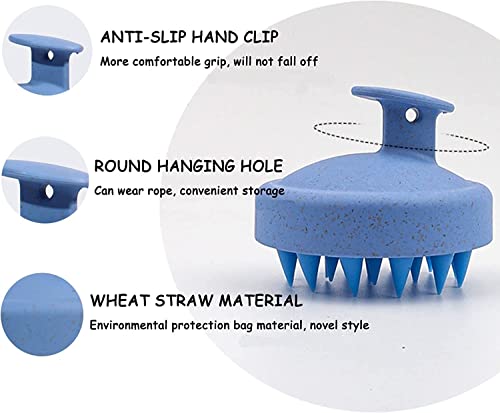 RENESMEE-Scalp-Massager-Shampoo-Brush-Eco-friendly-Wheat-Straw-body-with-Soft-Silicon-Bristles-Hair-Scalp-Scrubber-Scalp-Exfoliator-Dandruff-Removal-Prevents-Hair-loss-for-Men-Women-Blue