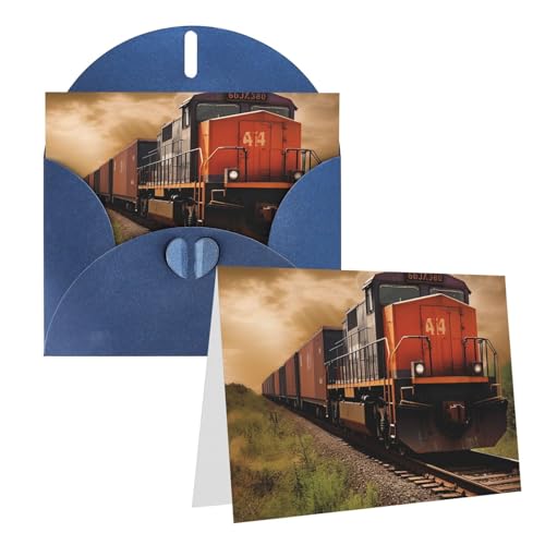 Cartes vierges avec enveloppes de train vintage pour écrire vos vœux