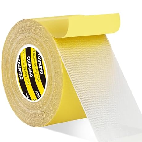 COUMENO Double Sided Tape 2.2inX33FT Heavy DutyClear Fabric Tape for Carpet Rug Mounting Cloth Adhesive Removable for Home Office Craft