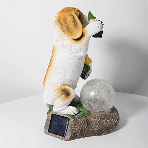 Statue de Jardin Chien Solaire : Veilleuse Créative Extérieure