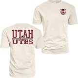Utah Utes NCAA Officially Licensed T-Shirt Ringspun Front/Back Mascot Ivory, XX-Large